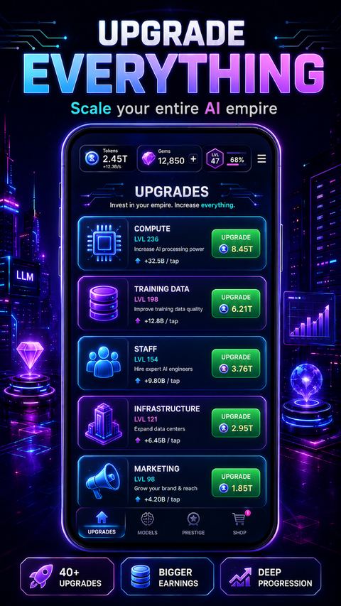 LLM Clicker news ticker